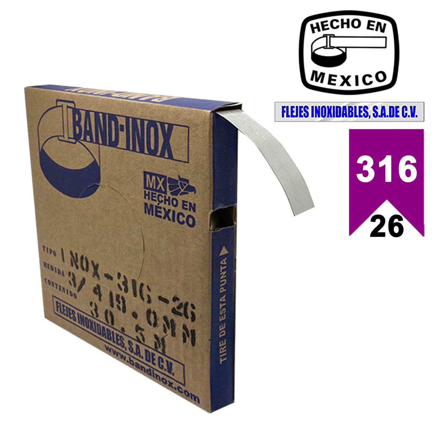 Fleje Band-Inox 316 - 3/4" calibre 26