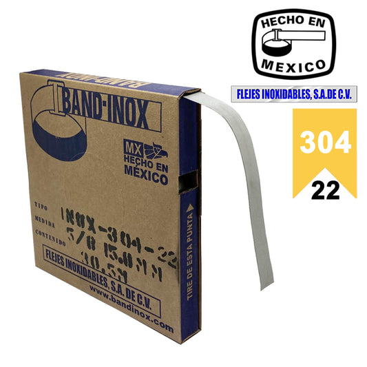 Fleje Band-Inox 304- 5/8" calibre 22